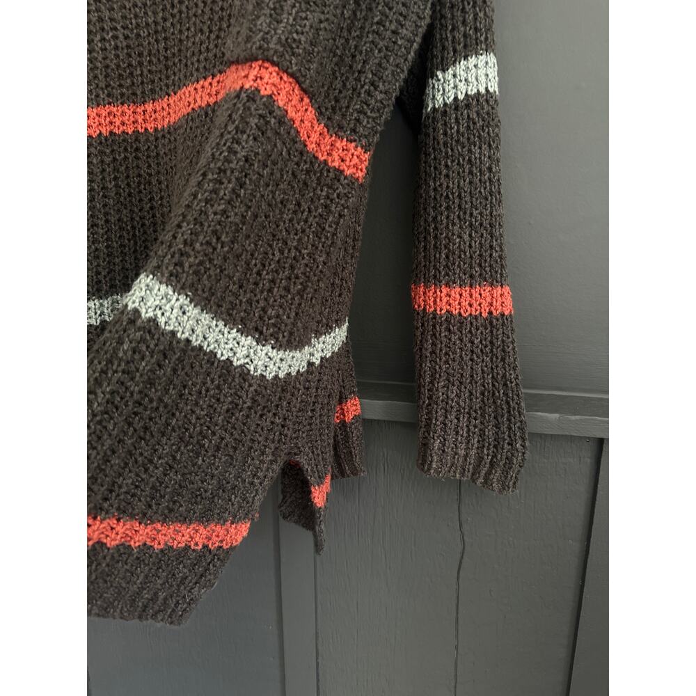 Free People Oversized Knit Striped Sweater Brown Size Small - Picture 5 of 8